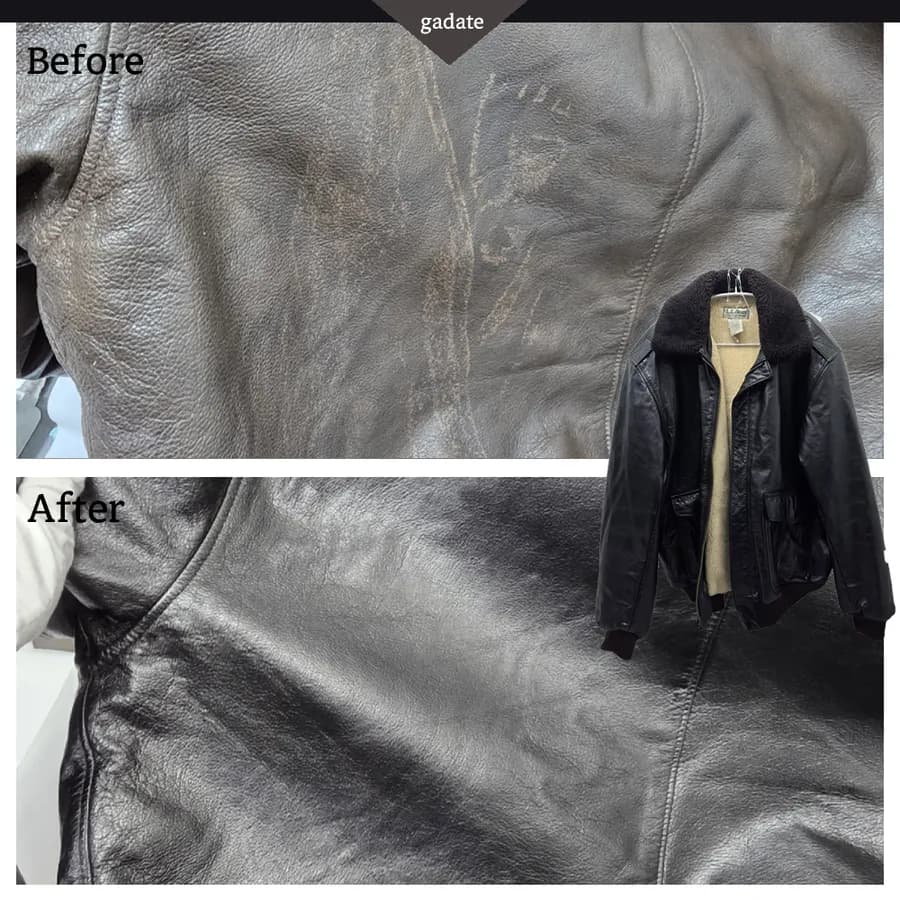 가죽자켓 염색으로 브라운에서 블랙 색상변경한 L.L.Bean 빈티지 가죽자켓 복원